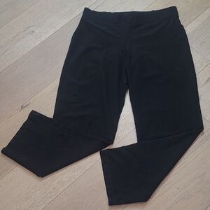 Eileen Fisher Black Pants Women's sz M Mid Rise Pull-On Elastic Waist Ankle
